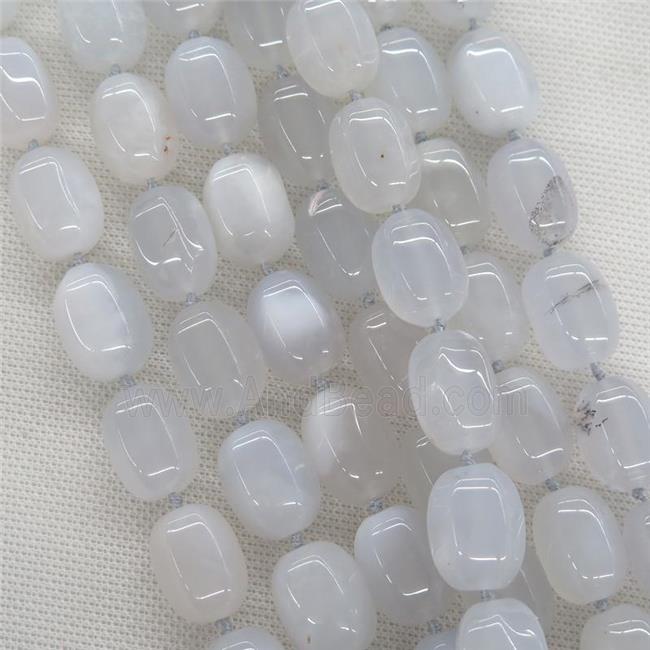 lt.blue Chalcedony Agate oval beads