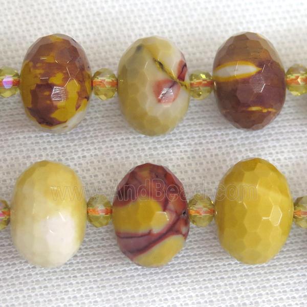 Mookaite beads, faceted rondelle