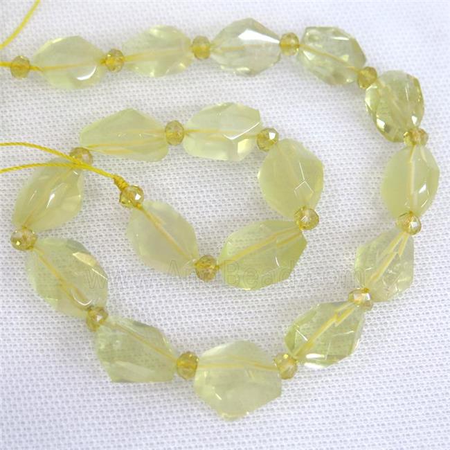 Lemon Quartz Beads, freeform