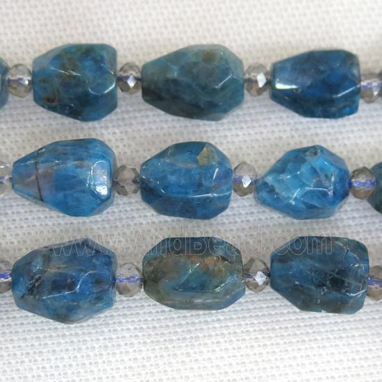 blue Apatite beads, freeform