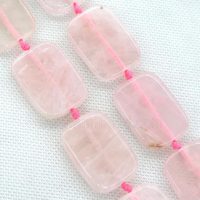 Rose Quartz Beads, rectangle