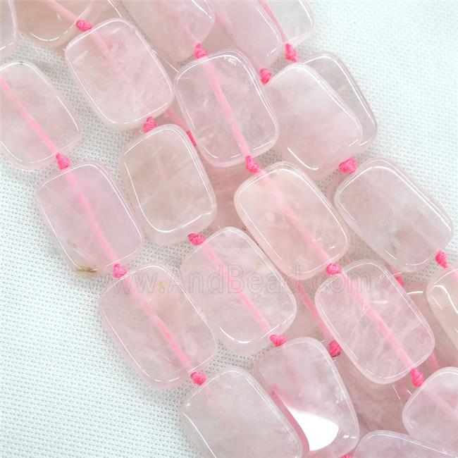 Rose Quartz Beads, rectangle