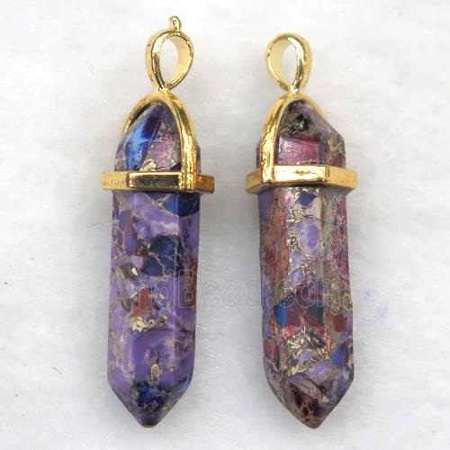 purple Imperial Jasper bullet pendant