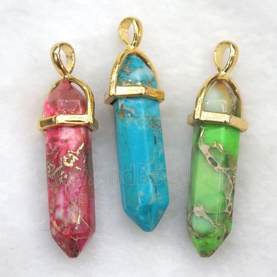 Imperial Jasper bullet pendant, mix color