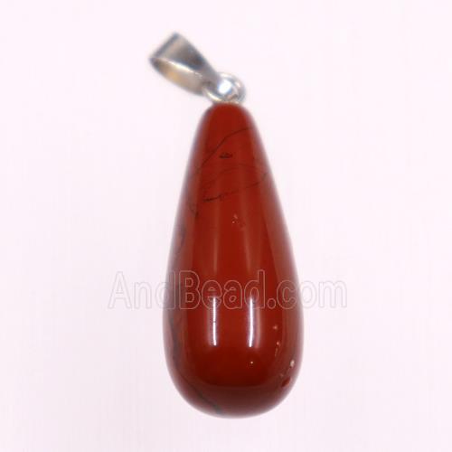 Red stone pendants, teardrop