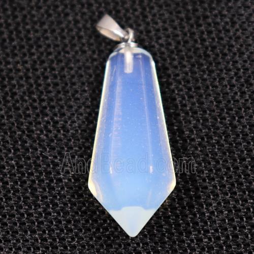 white opalite pendants, faceted teardrop