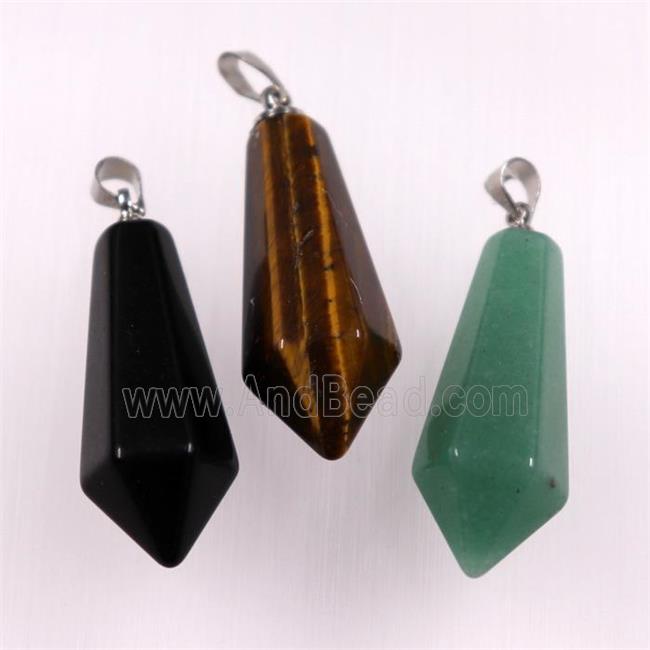 mixed gemstone pendants, faceted teardrop