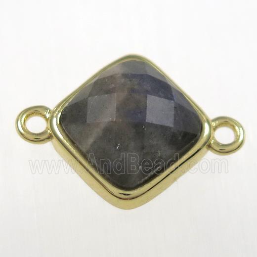 Labradorite connector, gold plated