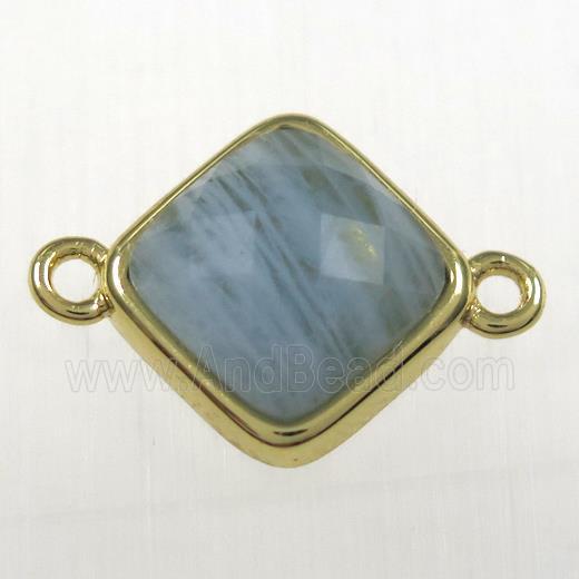 lt.blue Aquamarine connector, gold plated