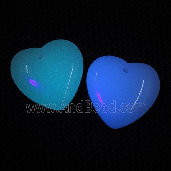 noctilucent stone heart pendants, mixed