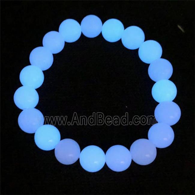 blue noctilucent stone bracelet, round