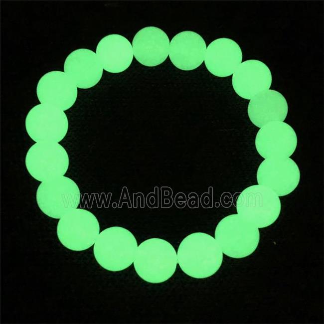 green noctilucent stone bracelet, round