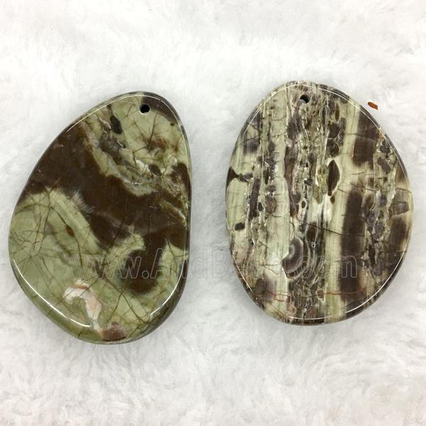 ocean jasper slice pendants, freeform