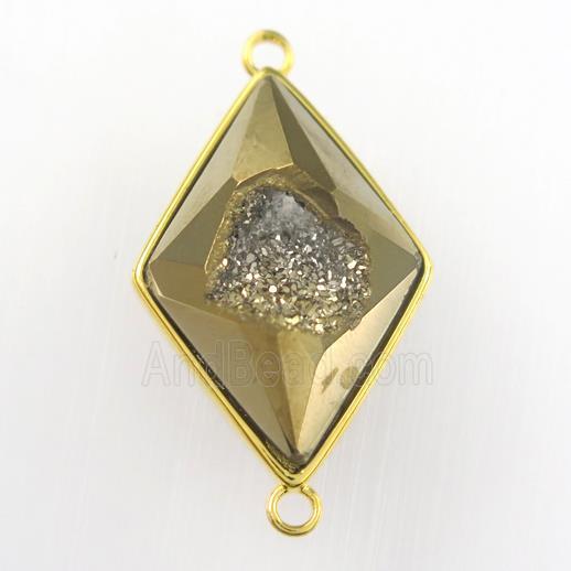 golden Druzy Agate rhombus connector