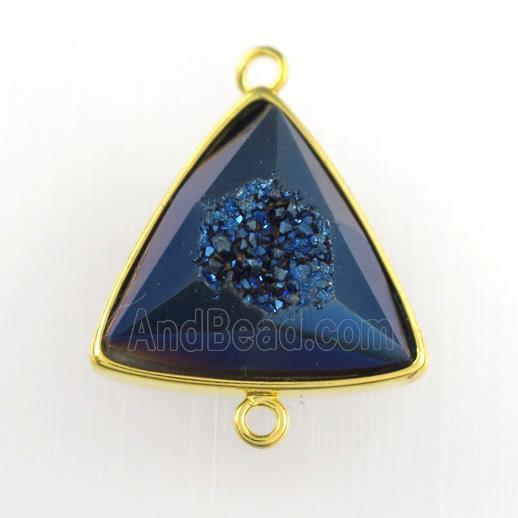 blue Druzy Agate triangle connector