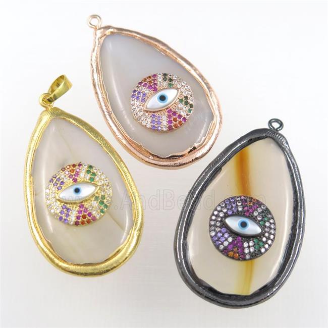 mixed agate teardrop pendant