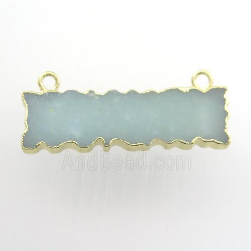 amazonite pendant, rectangle, gold plated