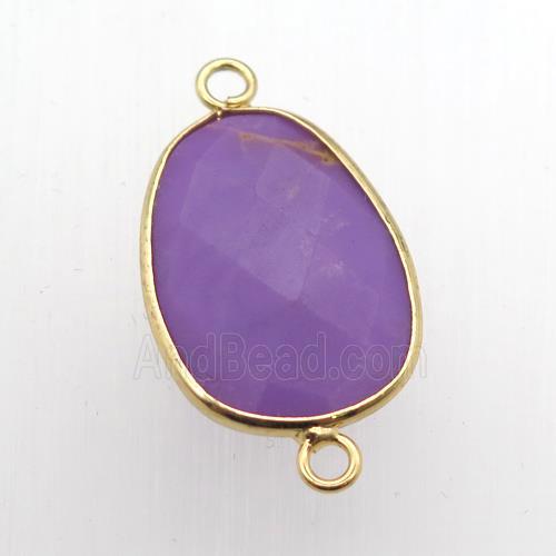 puple Jade teardrop connector, dye