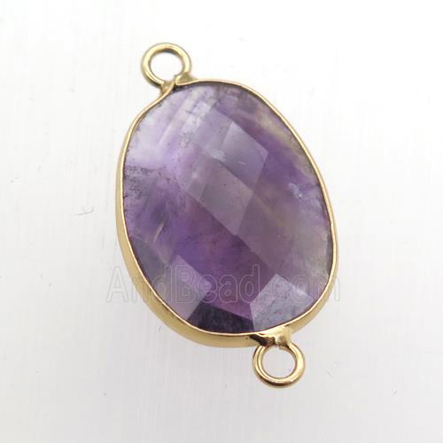 purple Amethyst teardrop connector