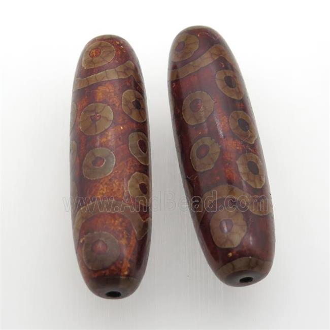 darkred Tibetan Dzi rice Beads, eye