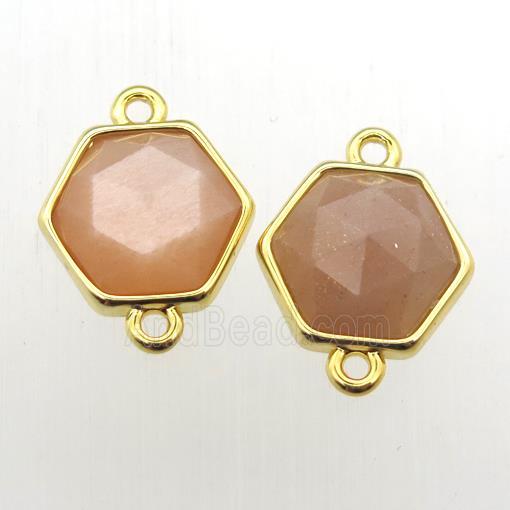peach SunStone hexagon connector