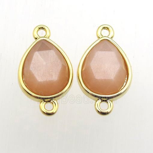 peach SunStone teardrop connector
