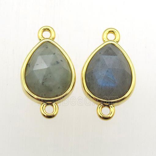 Labradorite teardrop connector