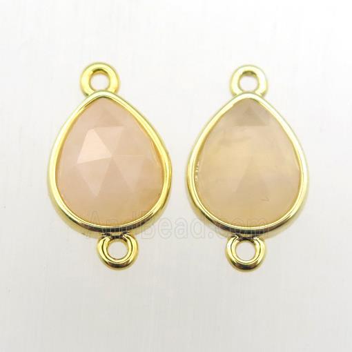 yellow MoonStone teardrop connector