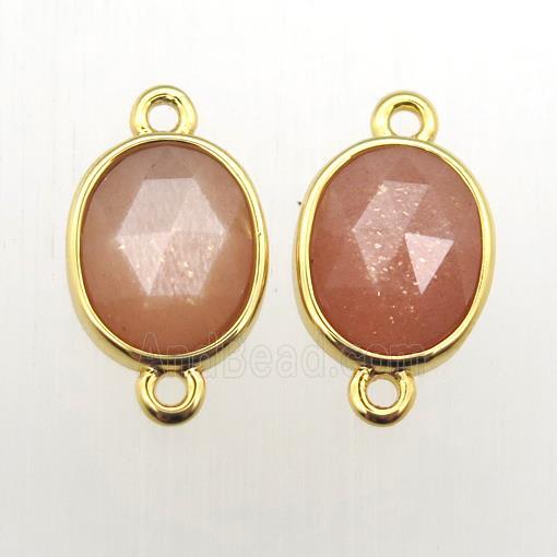 peach SunStone oval connector