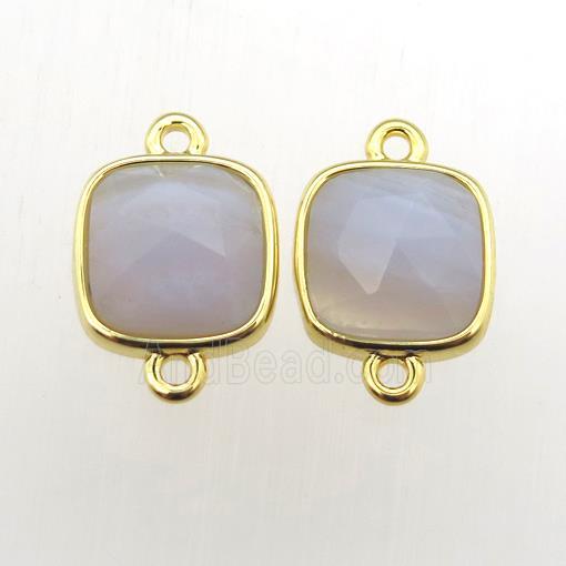 Blue Lace Agate square connector