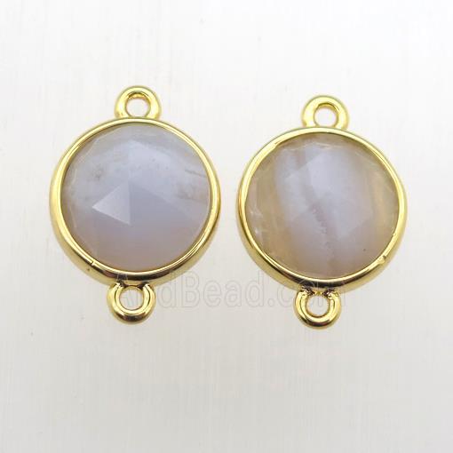 Blue Lace Agate circle connector