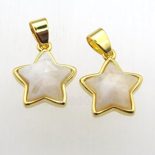 white MoonStone star pendant