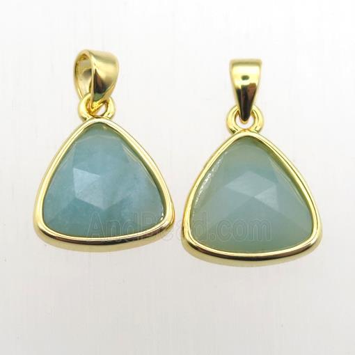Amazonite triangle pendant