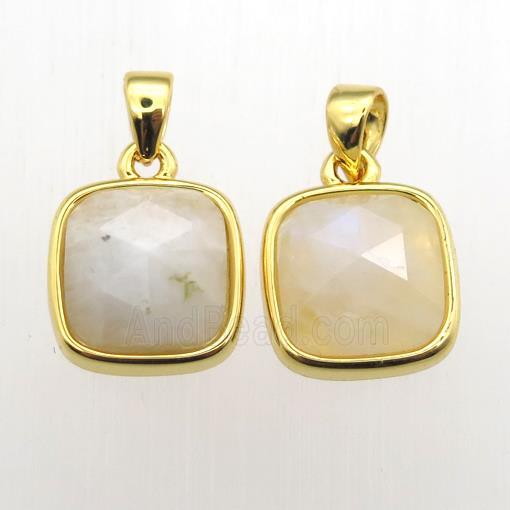 white MoonStone square pendant