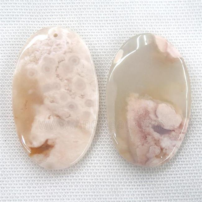Cherry Agate oval pendants