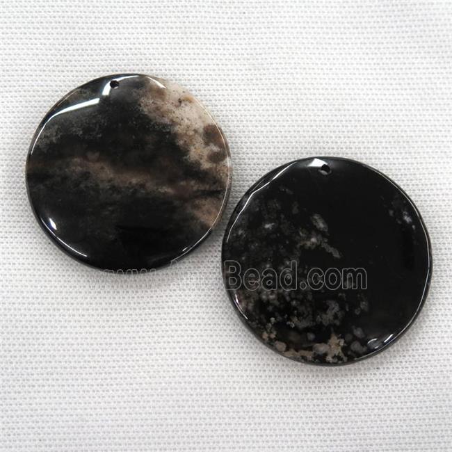 black Cherry Agate pendants, circle