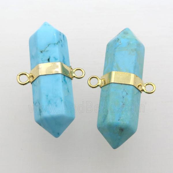 blue turquoise bullet pendant