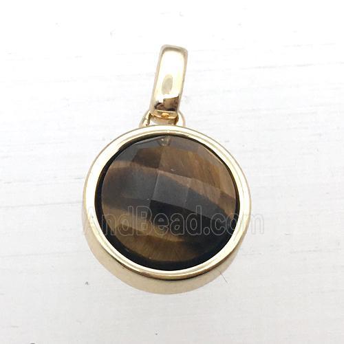Tiger eye stone circle pendant