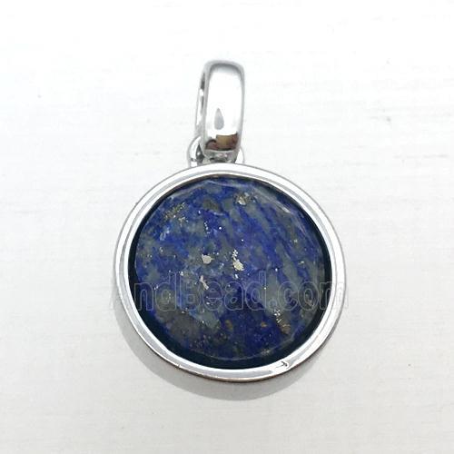 blue Lapis Lazuli circle pendant