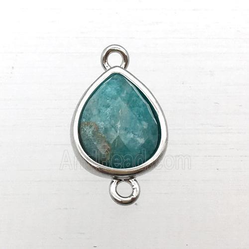 green Amazonite teardrop connector