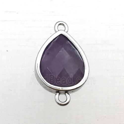 purple Amethyst teardrop connector