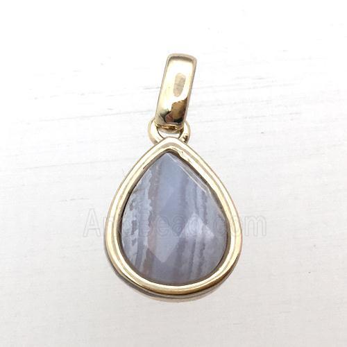 blue lace agate teardrop pendant