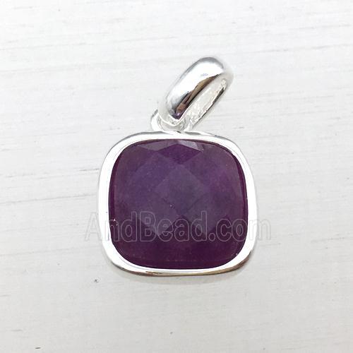 purple jade square pendant