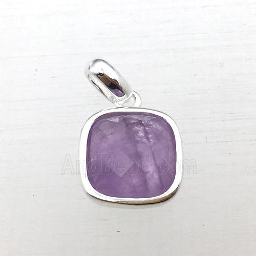 Amethyst square pendant