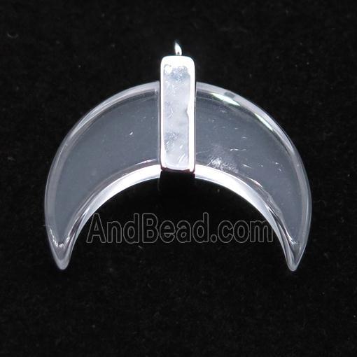 Glass crescent moon pendant