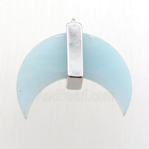 Amazonite crescent moon pendant