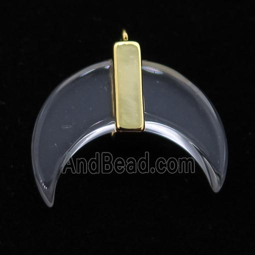 glass crescent moon pendant