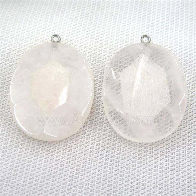 Clear Quartz oval pendant