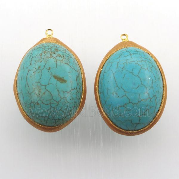 Turquoise oval pendant