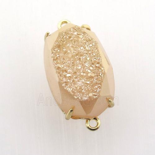 champagne Agate Druzy oval connector